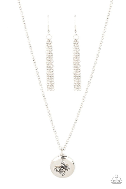 Monarch Meadow - Silver - Paparazzi Necklace Image