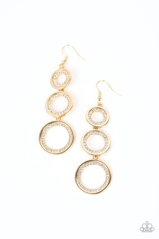 Shimmering in Circles - Gold - Paparazzi Earring Image