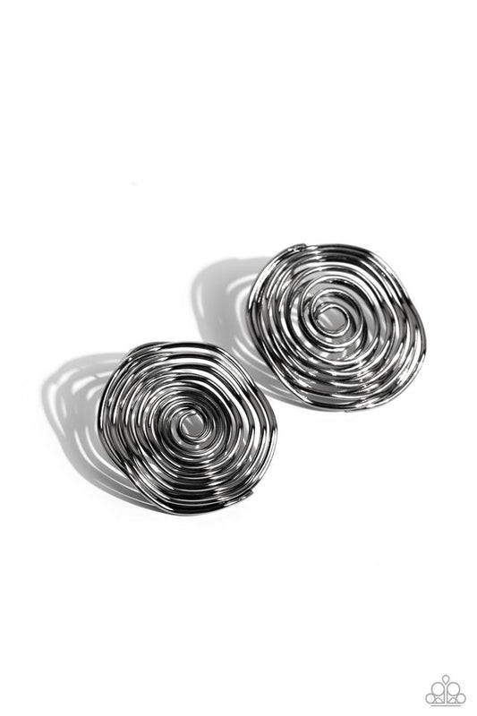 COIL Over - Black - Paparazzi Earring Image
