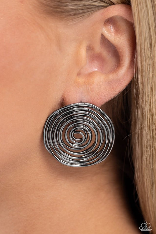 COIL Over - Black - Paparazzi Earring Image