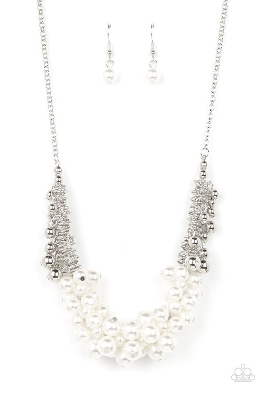Bonus Points - White - Paparazzi Necklace Image
