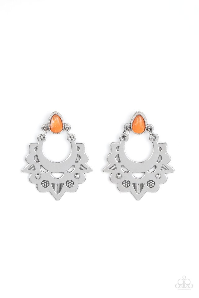 Earthy Zeal - Orange - Paparazzi Earring Image