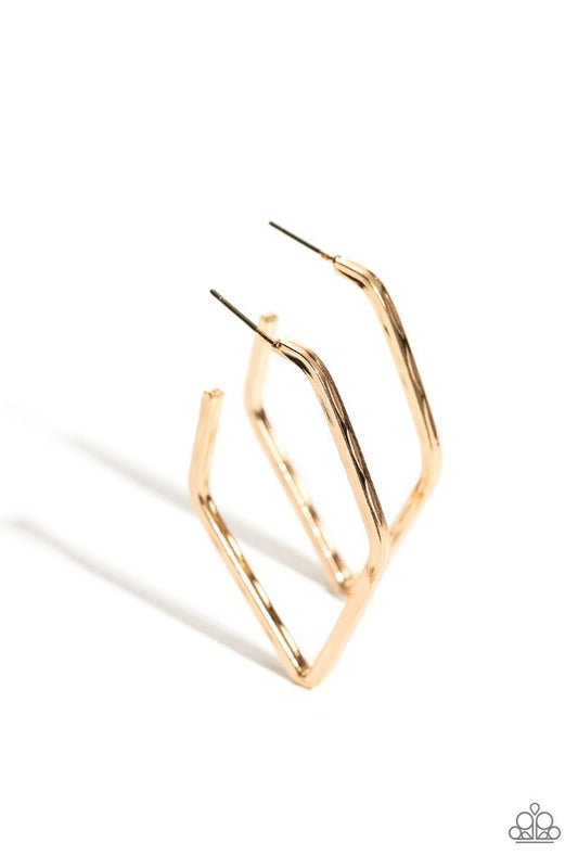 Winning Edge - Gold - Paparazzi Earring Image