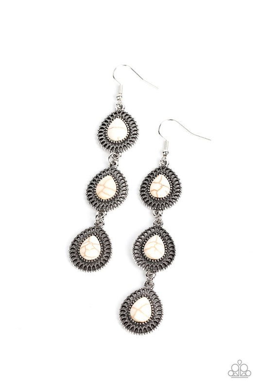 Desertscape Dweller - White - Paparazzi Earring Image