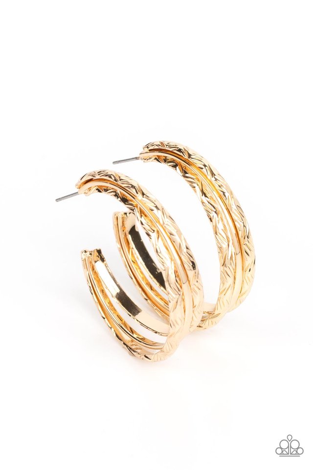 CONTOUR de Force - Gold - Paparazzi Earring Image
