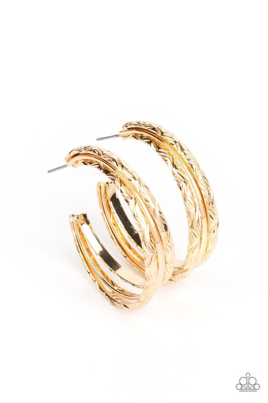 CONTOUR de Force - Gold - Paparazzi Earring Image