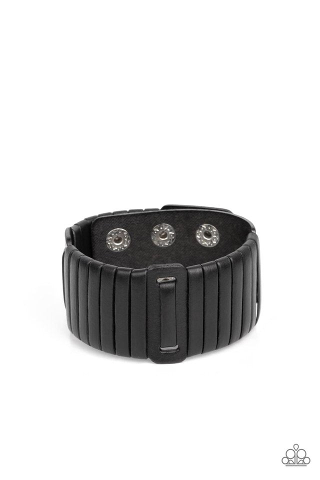 Leather Lumberyard - Black - Paparazzi Bracelet Image