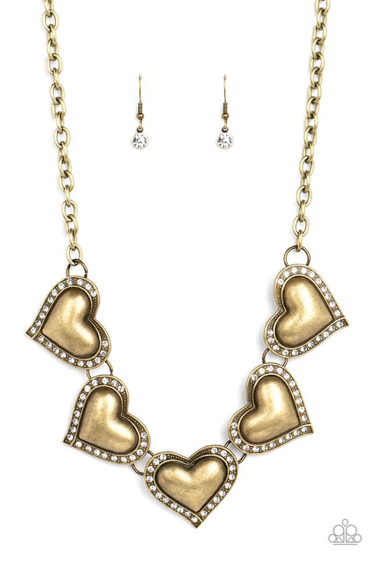 Kindred Hearts - Brass - Paparazzi Necklace Image