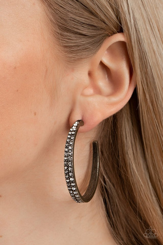 Tick, Tick, Boom! - Brass - Paparazzi Earring Image
