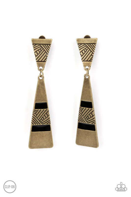 Safari Seeker - Brass - Paparazzi Earring Image