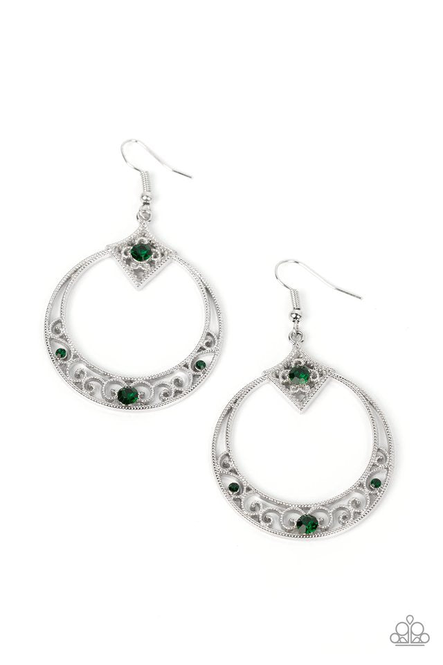 Paparazzi Earring ~ Royal Resort Green Paparazzi Jewelry Online Store 7610