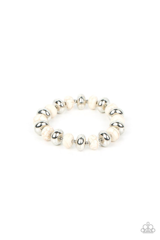 Stone Age Aesthetic - White - Paparazzi Bracelet Image