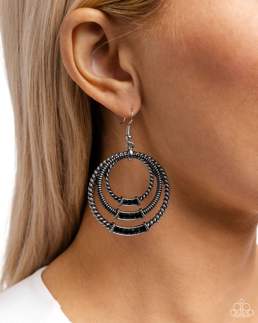 Contemporary Culture - Black - Paparazzi Earring Image