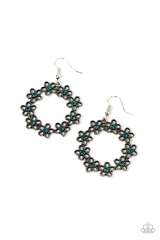 Floral Halos - Blue - Paparazzi Earring Image