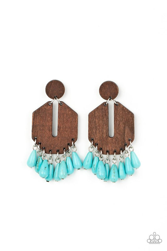 Western Retreat - Blue - Paparazzi Earring Image