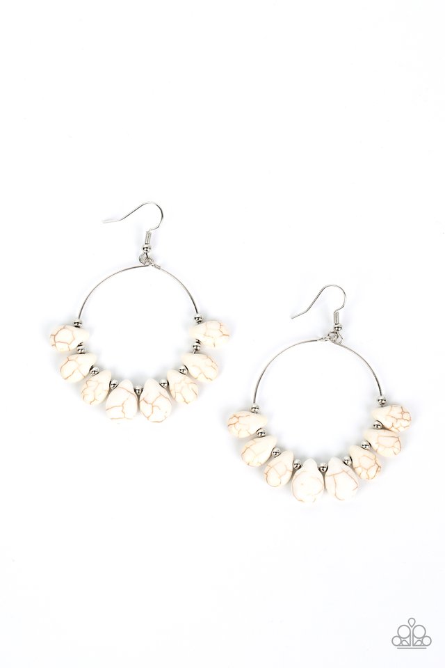 Canyon Quarry - White - Paparazzi Earring Image