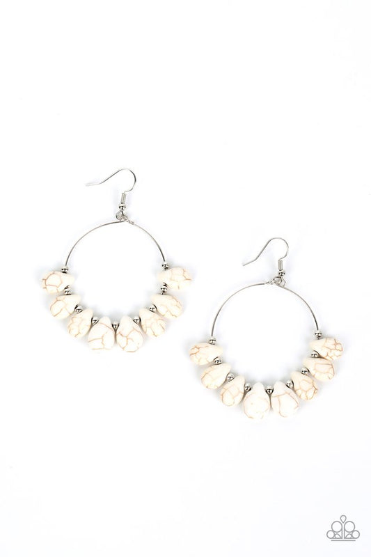 Canyon Quarry - White - Paparazzi Earring Image