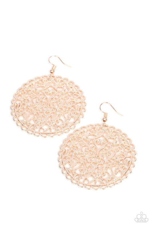 The Whole Nine VINEYARDS - Rose Gold - Paparazzi Earring Image