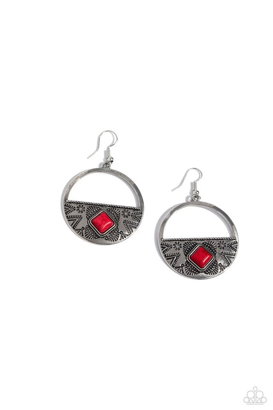 Sandstone Prairie - Red - Paparazzi Earring Image
