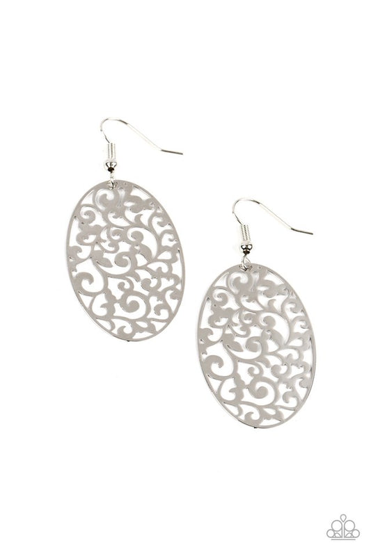 Secret Orchards - Silver - Paparazzi Earring Image