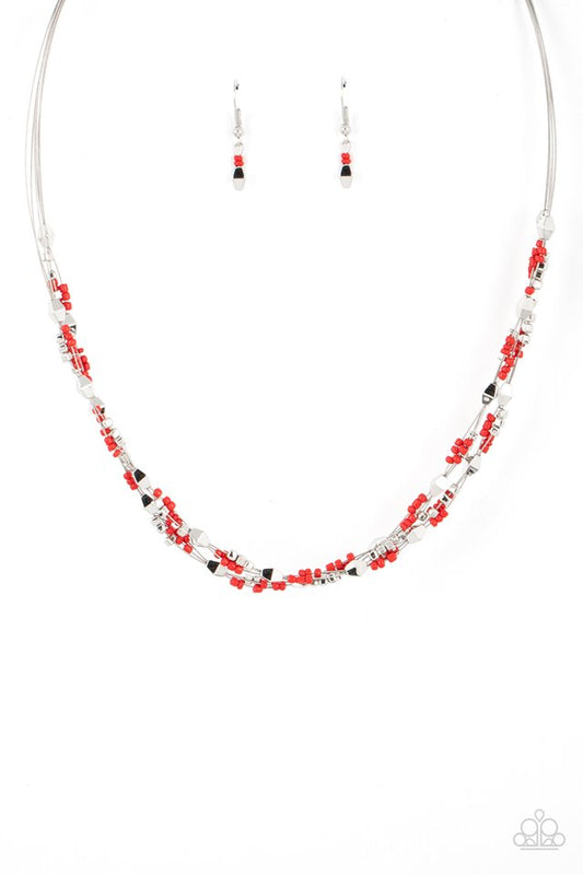 Explore Every Angle - Red - Paparazzi Necklace Image