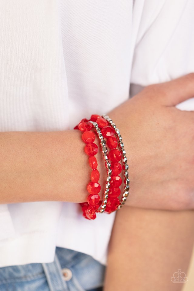 Paparazzi Accessories: Beachology - Red Twine-Like Bracelet