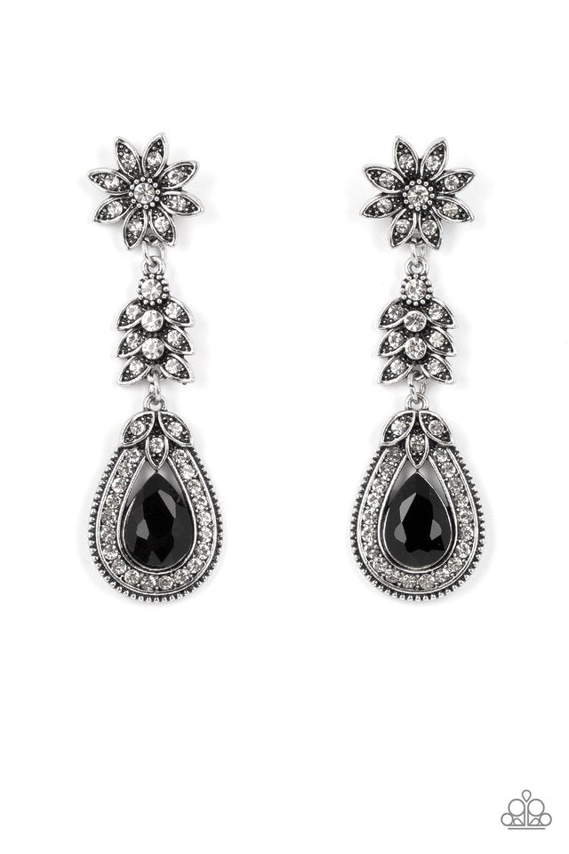 Floral Fantasy - Black - Paparazzi Earring Image