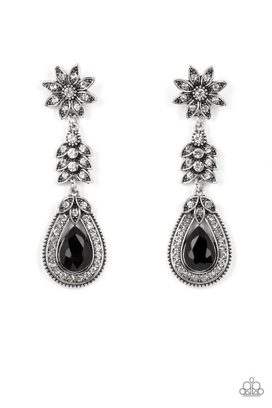 Floral Fantasy - Black - Paparazzi Earring Image