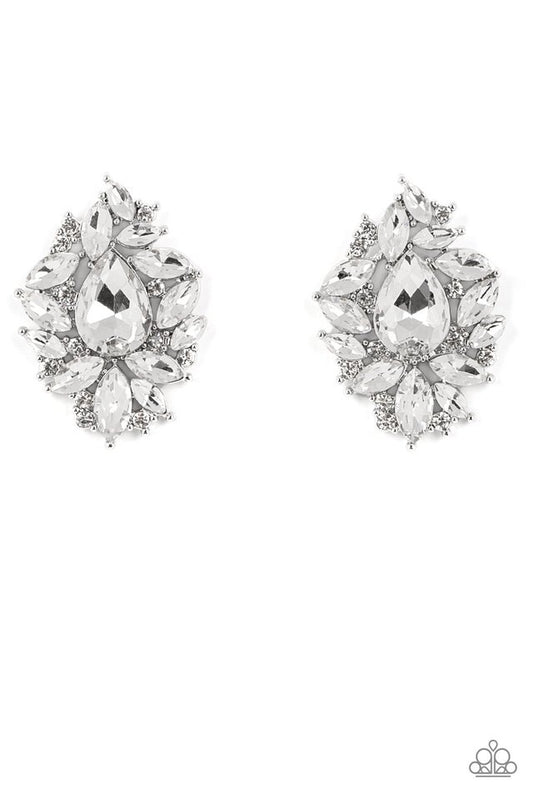 We All Scream for Ice QUEEN - White - Paparazzi Earring Image