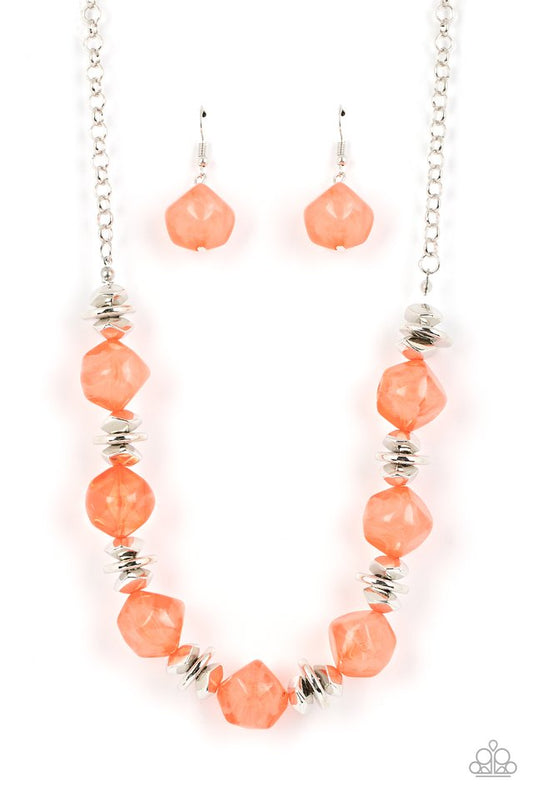 Island Ice - Orange - Paparazzi Necklace Image