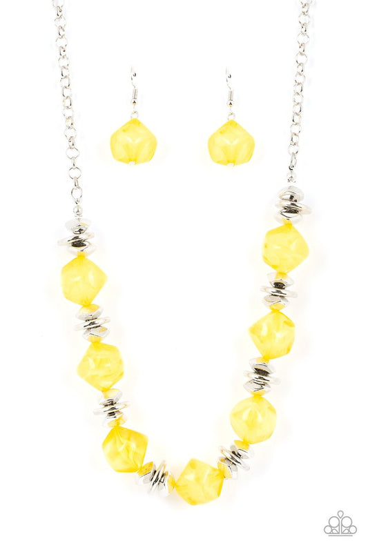 Island Ice - Yellow - Paparazzi Necklace Image