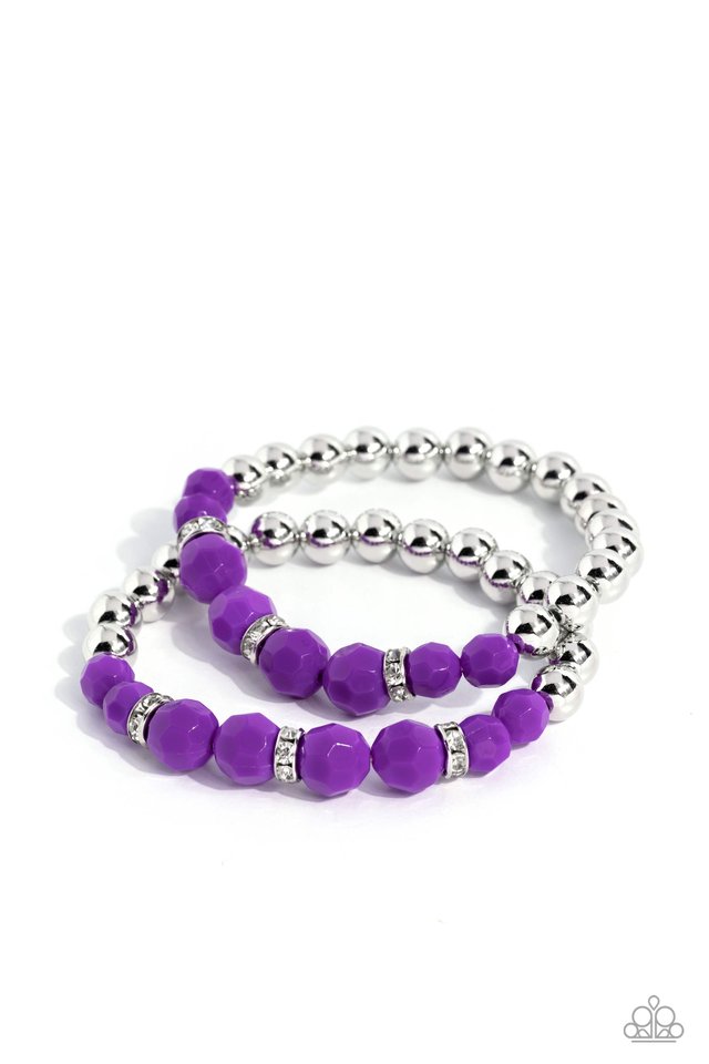 Two by Two Twinkle - Purple - Paparazzi Bracelet Image