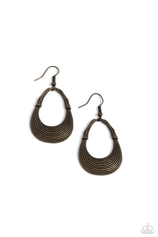 Terra Timber - Brass - Paparazzi Earring Image