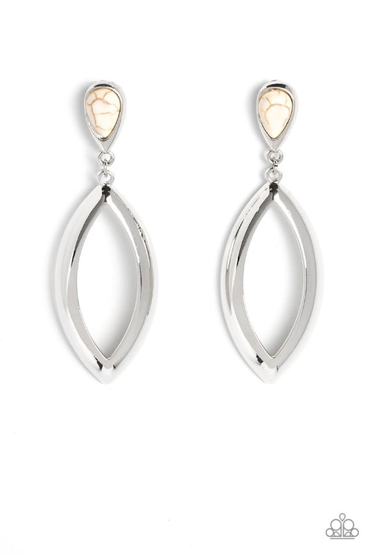 Artisan Anthem - White - Paparazzi Earring Image