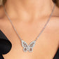 Baroque Butterfly - White - Paparazzi Necklace Image