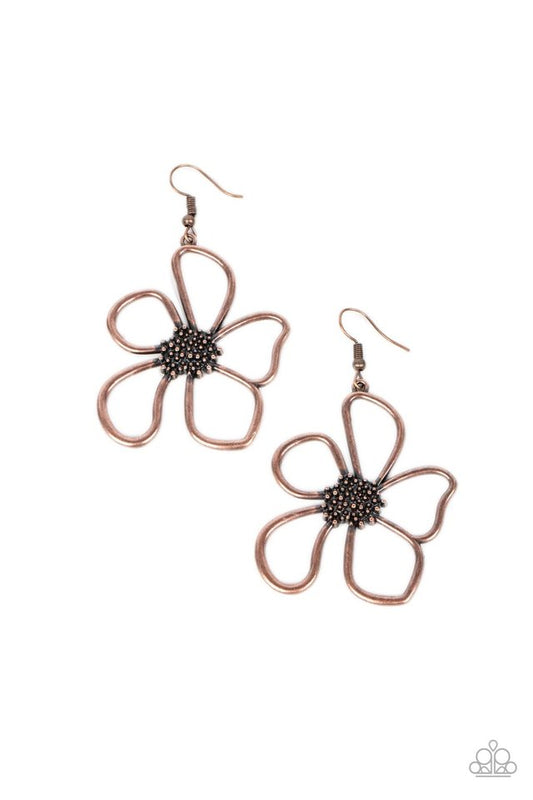 Wildflower Walkway - Copper - Paparazzi Earring Image