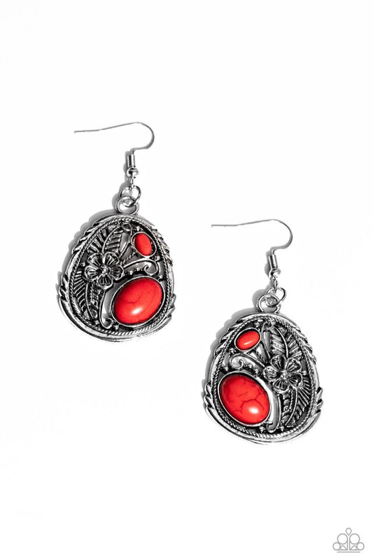 Hibiscus Harvest - Red - Paparazzi Earring Image