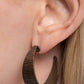 Lecture on Texture - Brass - Paparazzi Earring Image