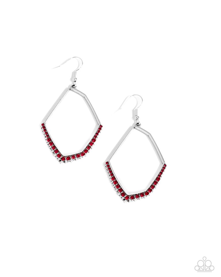 Bent on Success - Red - Paparazzi Earring Image