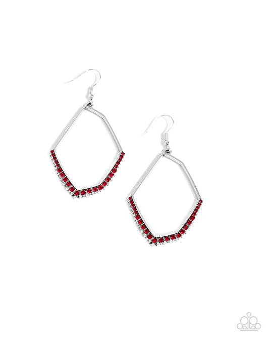 Bent on Success - Red - Paparazzi Earring Image