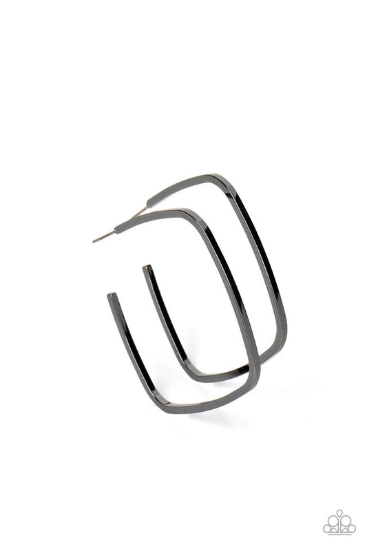 Major Flex - Black - Paparazzi Earring Image