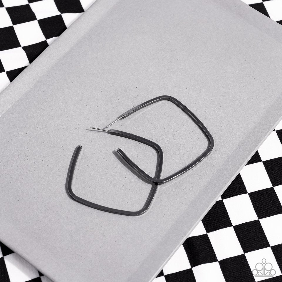 Major Flex - Black - Paparazzi Earring Image