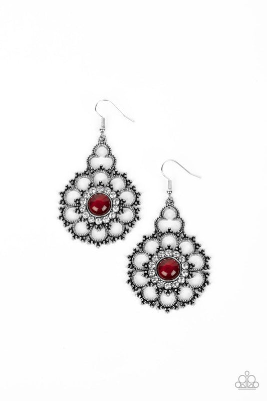 Floral Renaissance - Red - Paparazzi Earring Image
