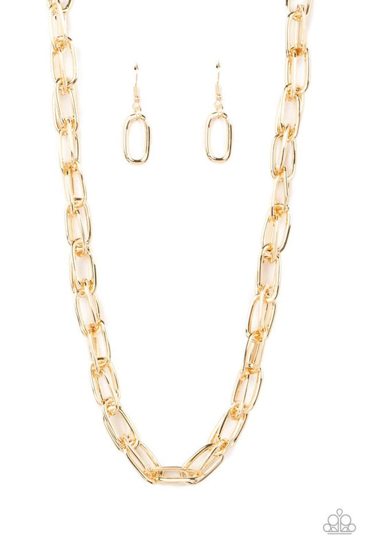 Tough Call - Gold - Paparazzi Necklace Image