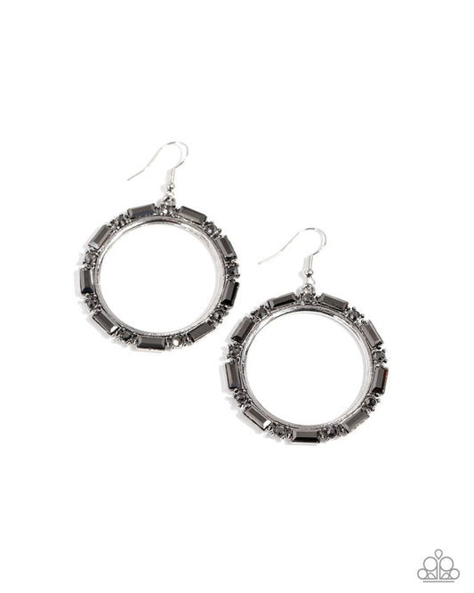 Gritty Glow - Silver - Paparazzi Earring Image