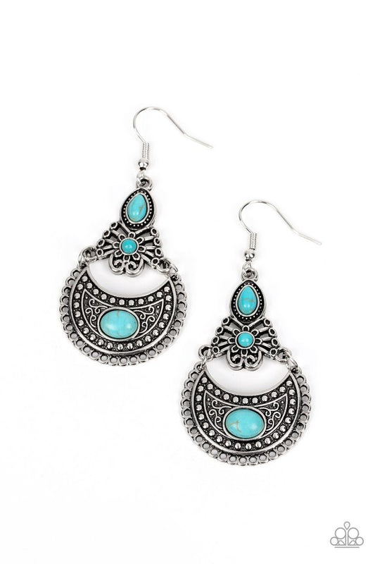 Sahara Samba - Blue - Paparazzi Earring Image