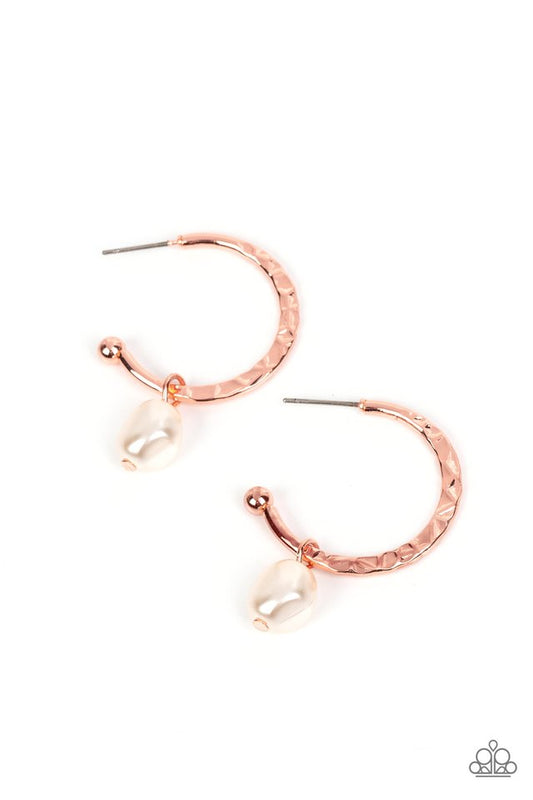 GLAM Overboard - Copper - Paparazzi Earring Image