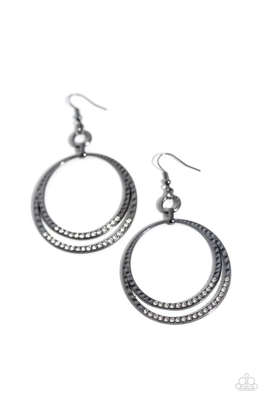 Spin Your HEELS - Black - Paparazzi Earring Image