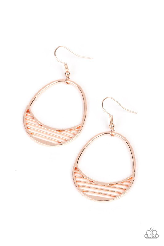 Segmented Shimmer - Rose Gold - Paparazzi Earring Image