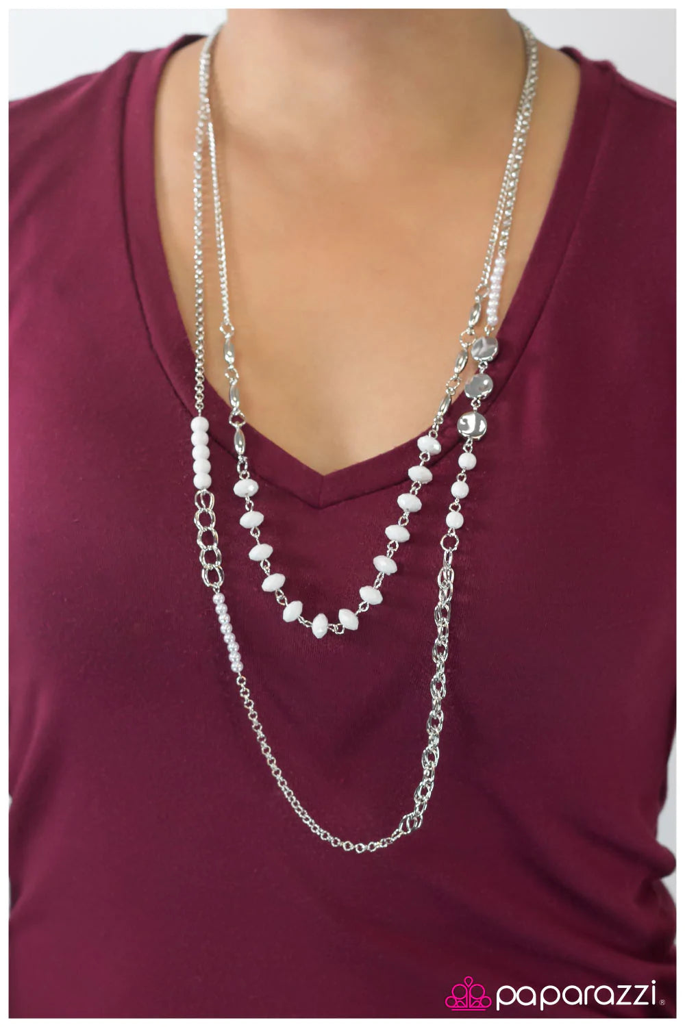 Paparazzi Necklace ~ The Heat Is On - White